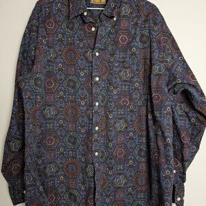 Christopher Rand for The Bay Vintage Men's Button Shirt Abstract Print Size Larg